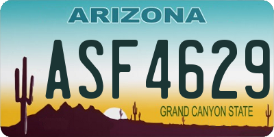 AZ license plate ASF4629