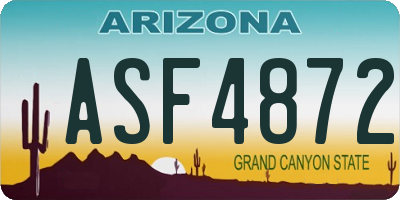 AZ license plate ASF4872