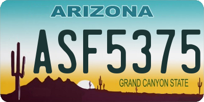 AZ license plate ASF5375