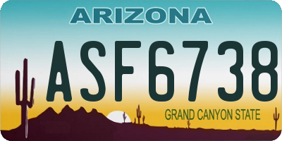 AZ license plate ASF6738