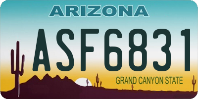 AZ license plate ASF6831