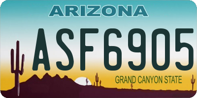 AZ license plate ASF6905