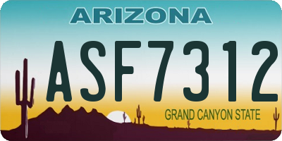 AZ license plate ASF7312