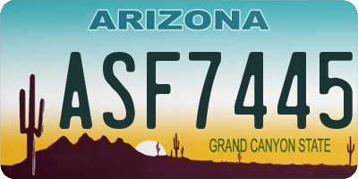 AZ license plate ASF7445