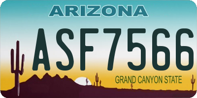 AZ license plate ASF7566