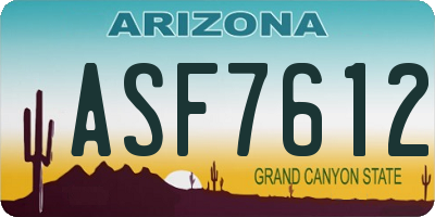 AZ license plate ASF7612