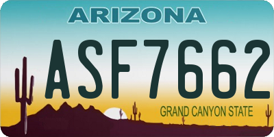 AZ license plate ASF7662