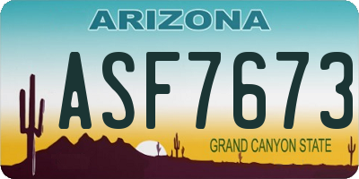 AZ license plate ASF7673