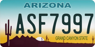 AZ license plate ASF7997