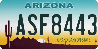 AZ license plate ASF8443