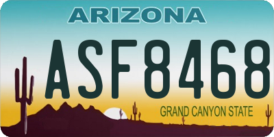 AZ license plate ASF8468
