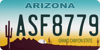 AZ license plate ASF8779