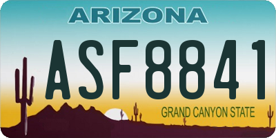 AZ license plate ASF8841