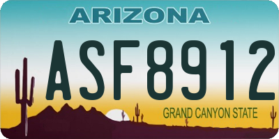AZ license plate ASF8912