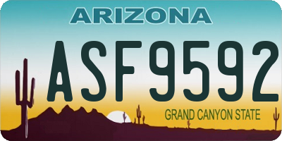 AZ license plate ASF9592