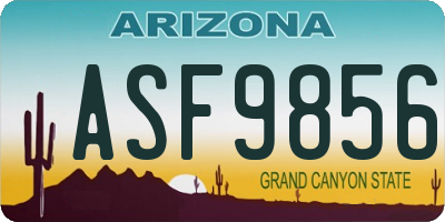 AZ license plate ASF9856