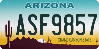 AZ license plate ASF9857