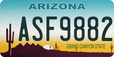 AZ license plate ASF9882