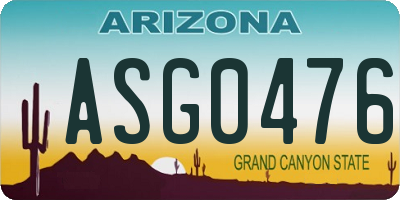 AZ license plate ASG0476