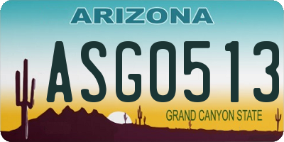 AZ license plate ASG0513