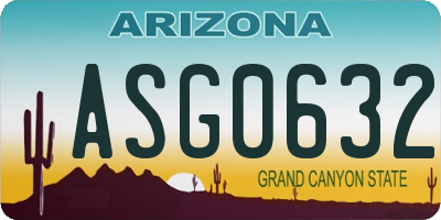 AZ license plate ASG0632