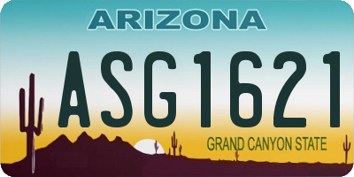AZ license plate ASG1621