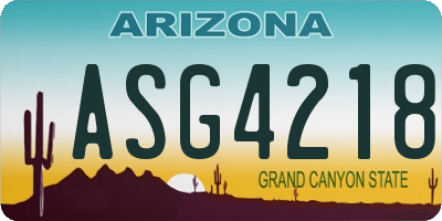 AZ license plate ASG4218