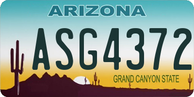 AZ license plate ASG4372