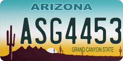 AZ license plate ASG4453