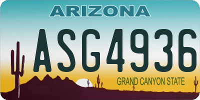 AZ license plate ASG4936