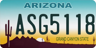 AZ license plate ASG5118