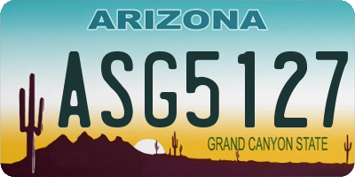 AZ license plate ASG5127