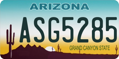 AZ license plate ASG5285