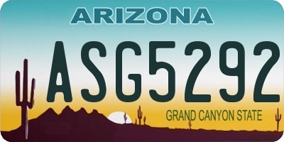 AZ license plate ASG5292