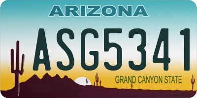 AZ license plate ASG5341