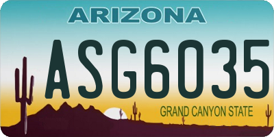 AZ license plate ASG6035