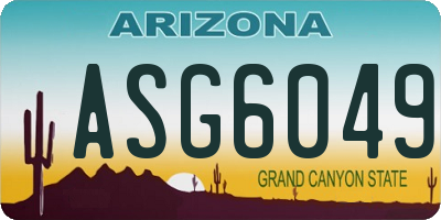 AZ license plate ASG6049