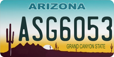 AZ license plate ASG6053