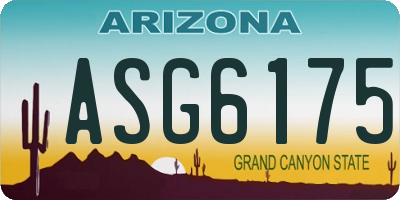 AZ license plate ASG6175