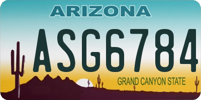 AZ license plate ASG6784