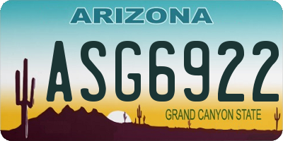 AZ license plate ASG6922