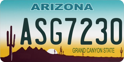 AZ license plate ASG7230