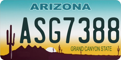 AZ license plate ASG7388