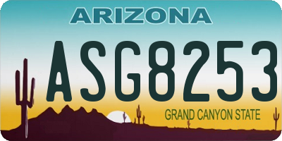 AZ license plate ASG8253