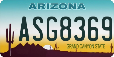 AZ license plate ASG8369