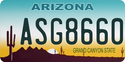 AZ license plate ASG8660