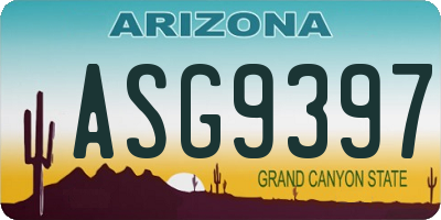 AZ license plate ASG9397