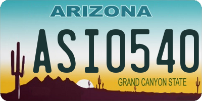 AZ license plate ASI0540