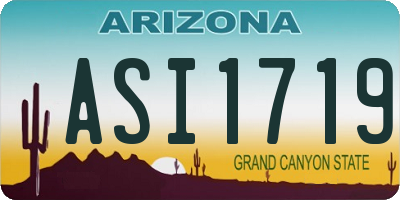 AZ license plate ASI1719