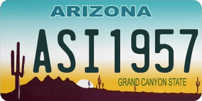 AZ license plate ASI1957